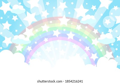 a lot of stars in the rainbow sky