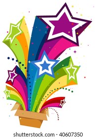 Estrelas Rainbow Trail Design - Vetor