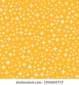 Stars random seamless pattern on yellow background. Ornament can be used for gift wrapping paper, pattern fills, web page background, surface textures and fabrics.
