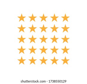 Stars rating with 5 position. Feedback concept. Concumer rating. Eps10