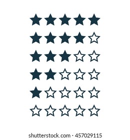 Stars rating design elements isolated on white. Vector illustration in flat style.