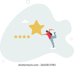 estrelas classificando feedback, satisfação do cliente, comentário ou dando revisão do produto, vida humana.