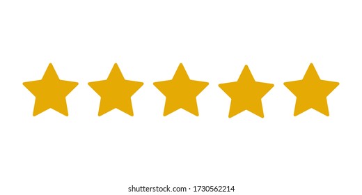 Stars rating icon, four golden star rating illustration vector isolated on blank background