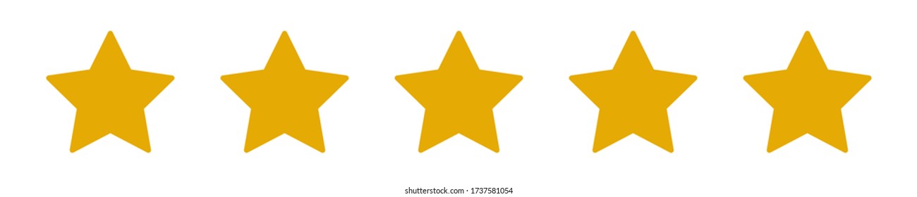 Stars rating icon, four golden star rating illustration vector isolated on blank background