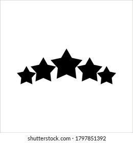 Stars rating icon, four golden star rating illustration vector isolated on white background