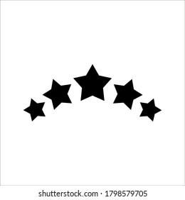 Stars rating icon, four golden star rating illustration vector isolated on white background