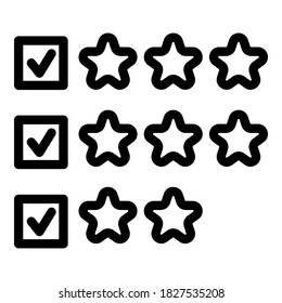 Stars rating icon. Outline stars rating vector icon for web design isolated on white background