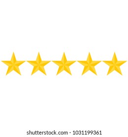 Stars rating icon set. Gold star icon isolated on white background