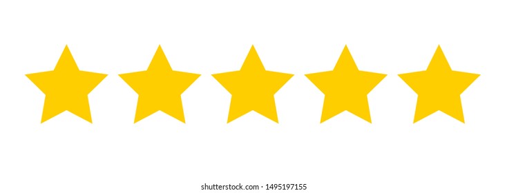 Stars rating icon set. Gold star icon set isolated on a white background