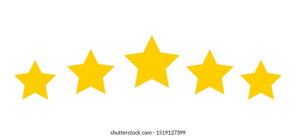 Stars rating icon set. Gold star icon set isolated on a white background