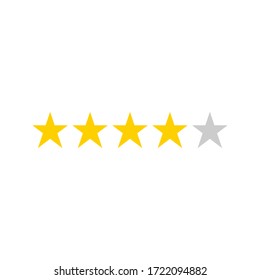 Stars rating icon set. Set of Gold star icons isolated on a blank background. eps 10