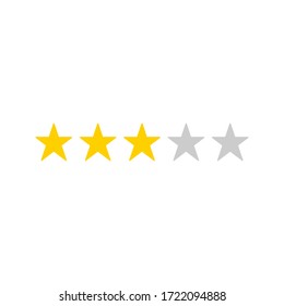 Stars rating icon set. Set of Gold star icons isolated on a blank background. eps 10