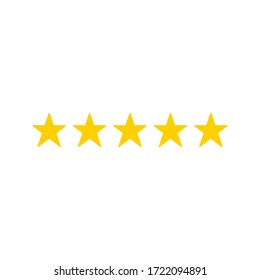 Stars rating icon set. Set of Gold star icons isolated on a blank background. eps 10