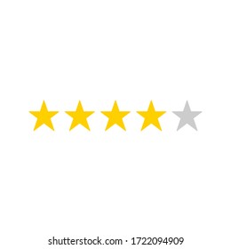 Stars rating icon set. Set of Gold star icons isolated on a blank background. eps 10