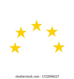 Stars rating icon set. Set of Gold star icons isolated on a white background