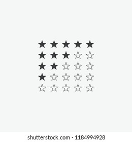 Stars Rating Level Vector Icon