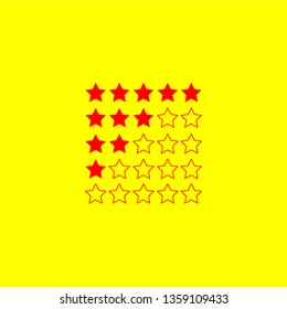 Stars Rating Level Vector Icon