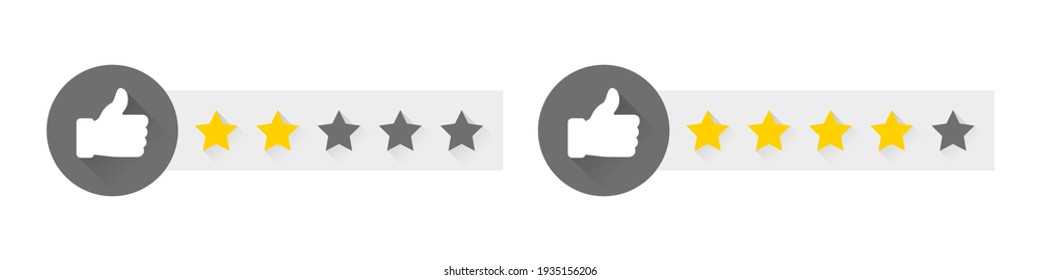 Stars rating. Rate sign. Choice rating review. Rating system based on stars. Vector illustration