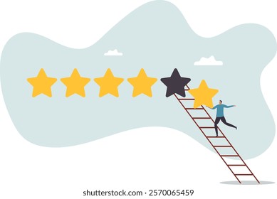 stars rating review high quality and good business reputation, customer feedback or credit score, evaluation rank .business concept.flat character.