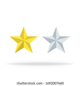 Stars of rating. Review icons in yellow or gold. Vector isolated icons with ranking symbol. Success star icon. Choice design sign. Top stars for vote. Vector EPS 10