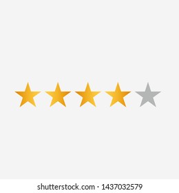 Stars rating. Vector five star. Rate design. Illustration in flat style. Vector illustration