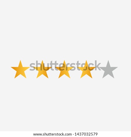 Stars rating. Vector five star. Rate design. Illustration in flat style. Vector illustration