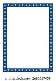 Quadro Retangular de Estrelas. Borda com estrelas. Ilustração vetorial.