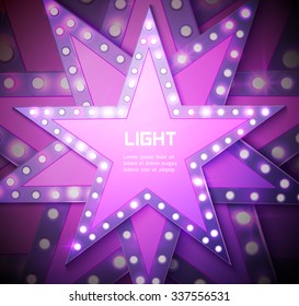 Banner retro de estrellas. Ilustración vectorial, pasos 10