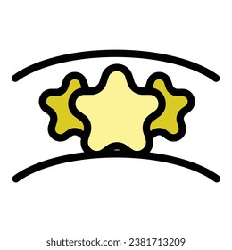 Stars reward icon outline vector. Draw lottery. Lucky prize color flat