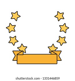 Stars with ribbon banner isolated