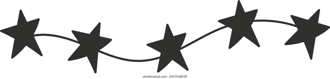 Stars Ribbon Doodle Vector Illustration