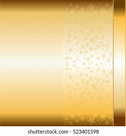 Stars and ribbon on a gold background.