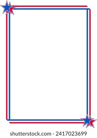 Stars and ribbon in red, white, and blue in a vector illustration design