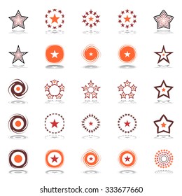 Stars and rotation. Design elements set. Vector art.