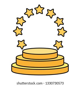 Stars round emblem frame