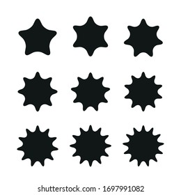 Stars rounded five yo thirteen points vectors