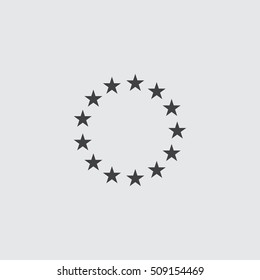 Stars rounded icon in a flat design in black color. Vector illustration eps10