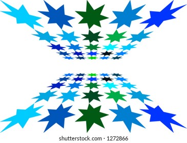 Stars in a row perspective vector.