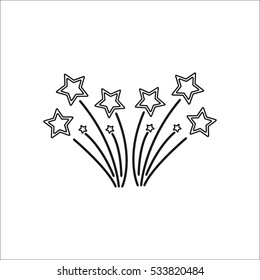 Stars salute symbol sign line icon on background