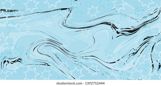 Stars. Scattered stars. Stars on the marble texture. Winding texture. Abstract background. Marble texture Background for greeting card and banner. Vector graphics