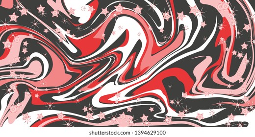 Stars. Scattered stars. Stars on the marble texture. Winding texture. Abstract background. Marble texture Background for greeting card and banner. Vector graphics