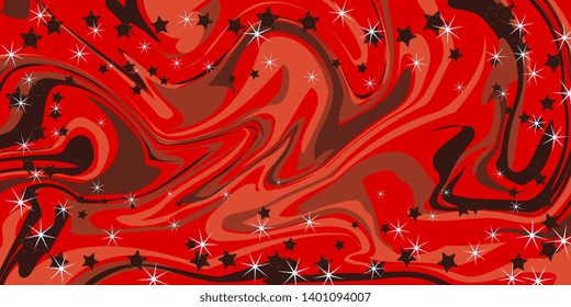 Stars. Scattered stars. Stars on the marble texture. Winding texture. Abstract background. Marble texture Background for greeting card and banner. Vector graphics