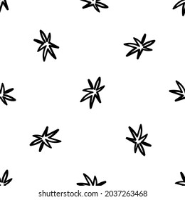 Patrón de garabatos sin fisuras. Buenas noches, hora de irse a la cama sin costura. Borde negro sobre fondo blanco. Para tela, papel pintado y textiles para niños.