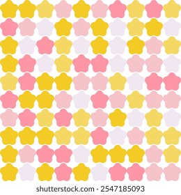 Stars seamless geometric pattern. Pink and yellow color palette. Geometric simple print. Vector repeating texture