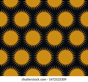 stars seamless pattern in black gold shades