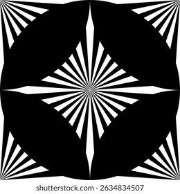 Stars seamless pattern. Black and white vector background. Abstract geometric pattern