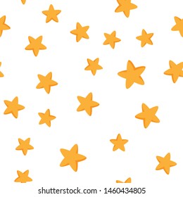 Stars seamless pattern. Cartoon flat style star texture background.