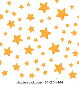 Stars seamless pattern. Cartoon flat style star texture background.