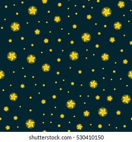 stars seamless pattern for christmass decorationvector illustration, dark sky at night or in space tile background