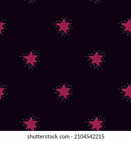 Stars seamless pattern. Cute festive background. Repeated texture in doodle style for fabric, wrapping paper, wallpaper, tissue. Vector illustration.